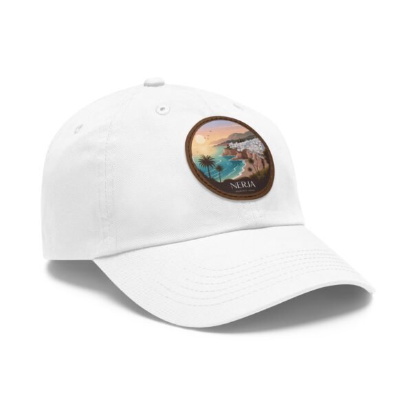 17932354111159072257_2048.jpeg Nerja Andalucía Hat - Sunset Coastal Design with Leather Patch | Spanish Beach Cap for Travelers, Surfers & Dreamers