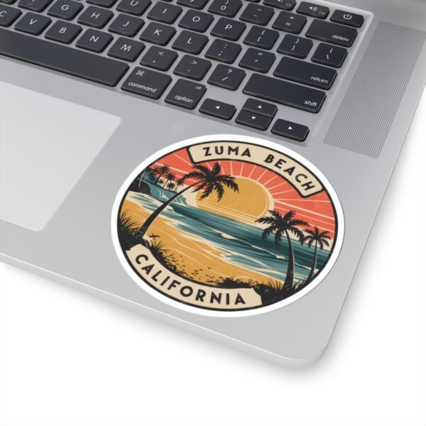 Zuma Beach Sunset Kiss-Cut Stickers | Tropical Vibe Decor | California Gift | Summer Party Essentials | Laptop & Water Bottle Stickers