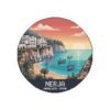 Nerja Spain Sticker - Pixel Art Coastal Design | Retro 8-Bit Sunset Scene of Andalucía | Travel Vinyl Decal for Laptop & Water Bottle