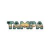 Tampa Pixel Art Sticker - Retro Gaming Coastal Design with Dolphins, Palm Trees, Sunset and Skyline - Florida Souvenir Decal