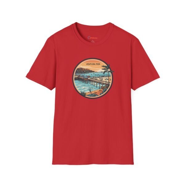 Ventura, California | Aerial view drawing of Ventura Pier - Unisex Softstyle T-Shirt
