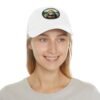 Capybara Mona Lisa Hat - PU Leather Patch Funny Animal Baseball Cap, Art Parody Gift