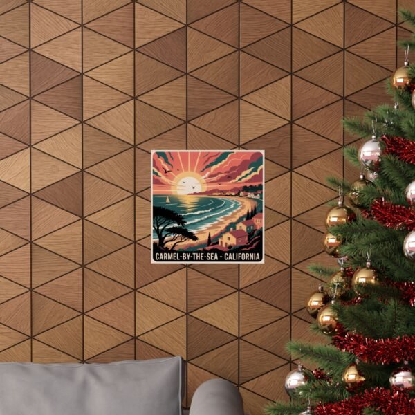 1809442607781890495_2048.jpeg Carmel-by-the-Sea Poster - Retro California Sunset Wall Art with Ocean, Sailboat & Seagulls - Coastal Vintage Travel Print Decor
