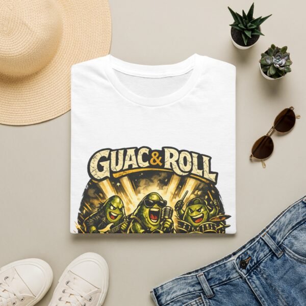 Guac & Roll Hard Rock Avocado Band T-Shirt: Funny Retro Concert Design