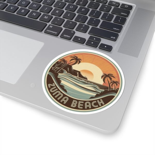 Retro Zuma Beach California Sticker - Vintage Sunset Coastal Art for Surf Lovers