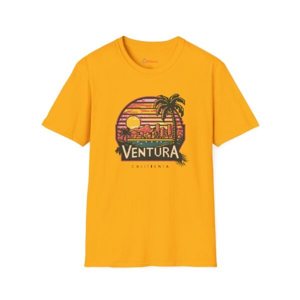 Ventura Sunset Pixel Art California Dream Unisex Softstyle T-Shirt, Graphic Tee, Vintage Style Shirt, Retro Tshirt, Beach Lover Gift