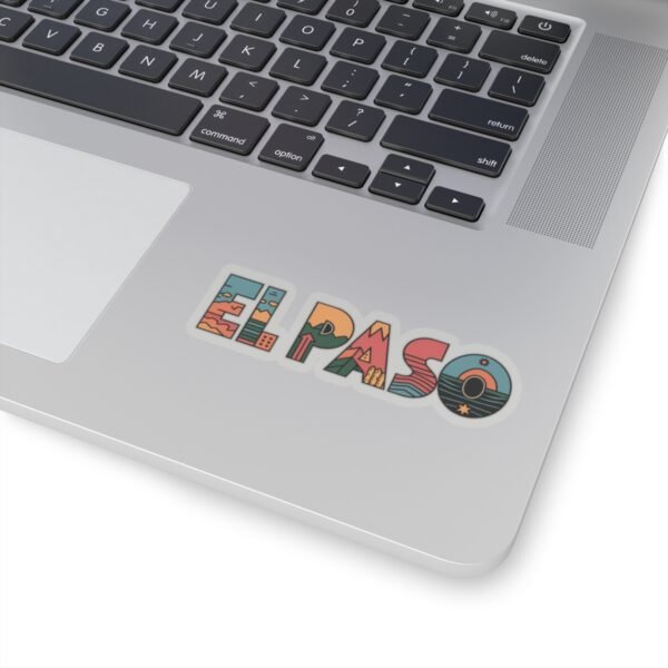 Texas Landscape Kiss-Cut Stickers | El Paso Artistic Letters, Southwest Symbols, Travel Accessories, Unique Decals for Water Bottles and