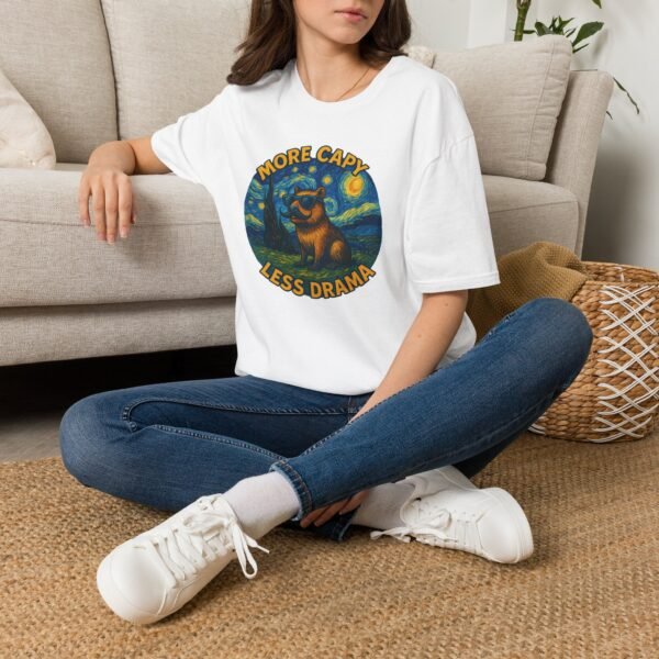 1829994177590719472_2048.jpeg More Capy Less Drama - Funny Capybara T-Shirt | Starry Night Art Style | Chill Animal Tee | Unisex Softstyle Shirt