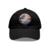 Sausalito California Hat - Leather Patch Cap with Heron & Coastal Sunset, Retro Bay Area Souvenir, Unique Travel Gift Dad Hat