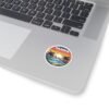 18439764519521194272_1200.jpeg Tampa Florida Sticker - Retro Coastal Sunset with Palm Trees, City Skyline, Ocean Waves & Pier | Vintage Travel Beach Art