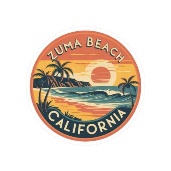 Zuma Beach California Sunset Serenity, Kiss-Cut Decals, Laptop Sticker, Scrapbooking, Water Bottle, Planner Stickers