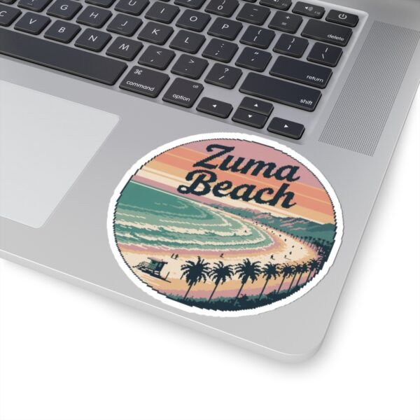 Zuma Beach Pixel Art Sticker - Retro California Coastline Vibes