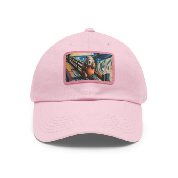 Capybara Scream Hat - Funny Capybara Baseball Cap, Art Parody Gift, Munch Inspired Retro Patch Cap, Unisex Adjustable Hat