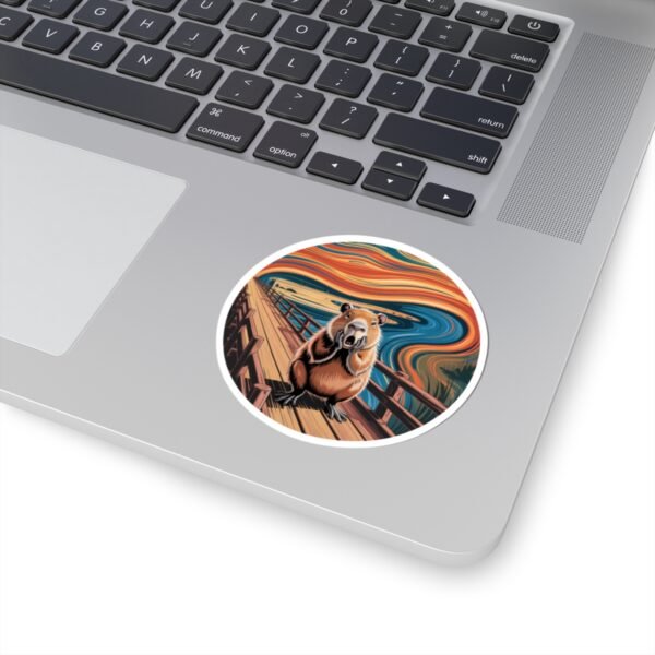 The Capy Scream Vinyl Sticker - Funny Capybara Art Inspired by The Scream | Round Waterproof Decal for Laptops, Journals & Gifts