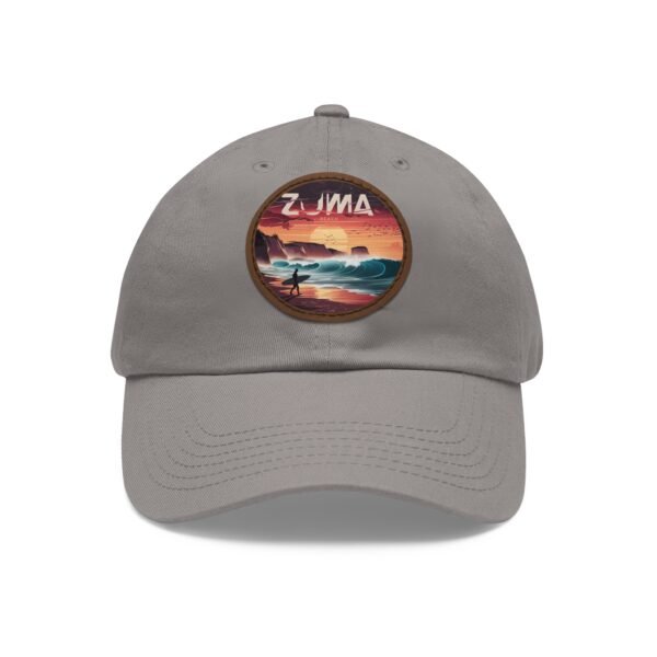 1959143697985007475_2048.jpeg Zuma Beach California Hat - Retro Surf Cap with Leather Patch, Coastal Sunset Design, Malibu Surfer Gift, Beach Lover Dad Hat