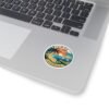 Tampa Florida Sticker - Retro Sunset Beach Pier Design with Palm Trees and Ocean Waves - Vintage Coastal Travel Souvenir Decal