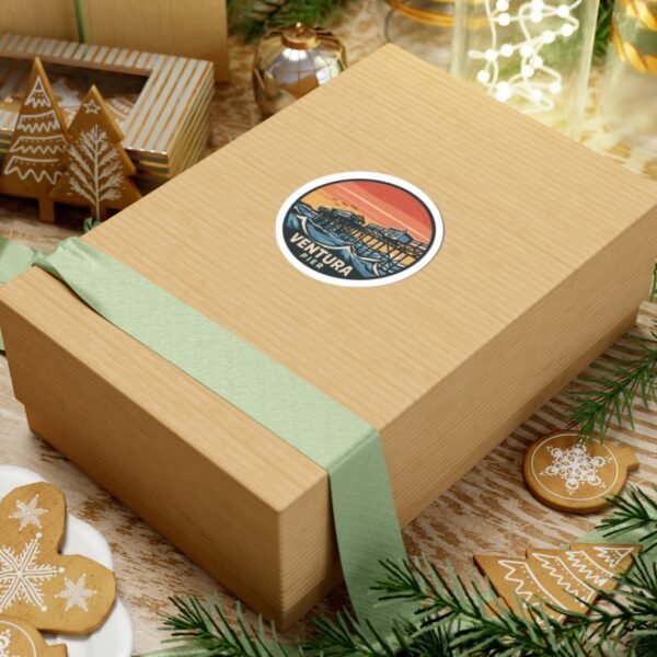 Ventura, California Kiss-Cut Stickers, Ventura Pier Design | Travel Souvenir, Scrapbook Stickers, Laptop Decals, Coastal Home Decor,