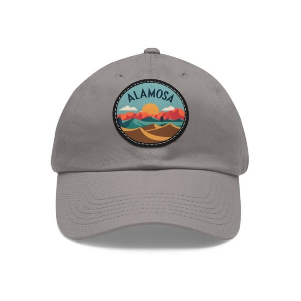Alamosa Colorado Hat - Retro Sunset Leather Patch Cap, Great Sand Dunes Mountains Travel Souvenir Dad Hat, Outdoor Adventure