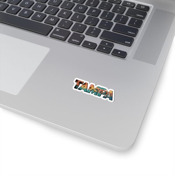 Tampa Florida Sticker - Retro Vintage Lettering Art with Dolphins, Palms, Sailboats & Skyline - Coastal Travel Souvenir
