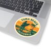 Zuma Beach, California - Vintage Sunset Emblem Sticker | Surf Design, Travel Souvenir, Coastal Vibes