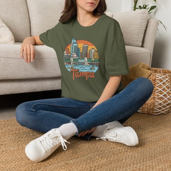 Tampa Florida T-Shirt - Cityscape Sunset Tee, Tampa Skyline Shirt, Unisex Softstyle Gift for Travelers