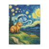 Canvas Print, Capybara Art - Tranquil Night Landscape Wall Decor, Whimsical Animal Illustration, Capybara Nation Collection, Nature Lover