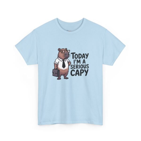 A Serious Capy T-Shirt - Funny Capybara Office Humor Tee - Retro Pixel Art Animal Shirt - Coworker Gift Idea