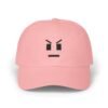 Pixel Art Angry Face Hat - Embroidered Funny Baseball Cap, Minimalist 8-Bit Gamer Hat, Unique Pixel Expression Cap, Unisex Adjustable Hat