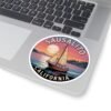 Sausalito California Sticker - Retro Sailboat Sunset Vinyl Decal, Coastal Bay Area Souvenir, Travel Gift Waterproof Car Laptop