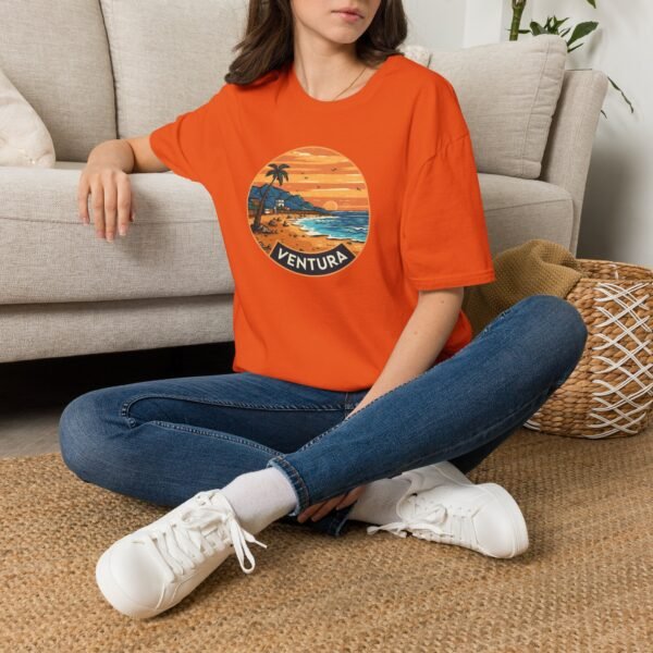 Ventura California Sunset Softstyle T-Shirt, Beach Lover Tee, Coastal Sunset Shirt, Ocean Vibes Top, Vacation Tshirt
