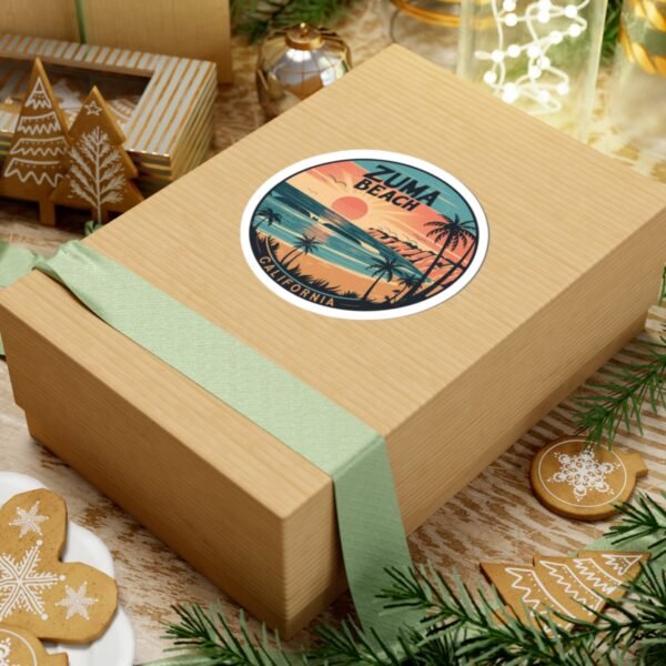 Zuma Beach California Sunset Sticker - Retro Coastal Vibes for Surf Lovers