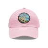 Sitges Spain Hat - Vintage Leather Patch Dad Cap with Coastal Beachfront Design, Adjustable Strapback, Travel Souvenir Gift