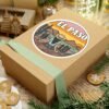 El Paso Texas Sticker - Retro Desert Landscape Decal with Cactus & Sunset, Western Travel Souvenir, Mountain Adventure Art