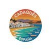2440486060632926184_1200.jpeg Cadaqués España Sticker - Costa Brava Retro Travel Art - Round Vinyl Mediterranean Sticker - Spanish Souvenir Gift