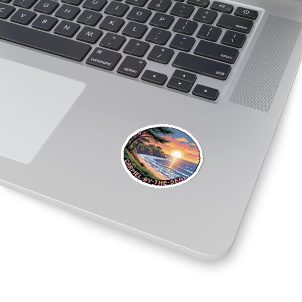 2538332412172901766_1200.jpeg Carmel-by-the-Sea Sticker - Pixel Art California Sunset Beach and Cliffside Scene - Retro 8-Bit Coastal Travel Souvenir Vinyl Decal