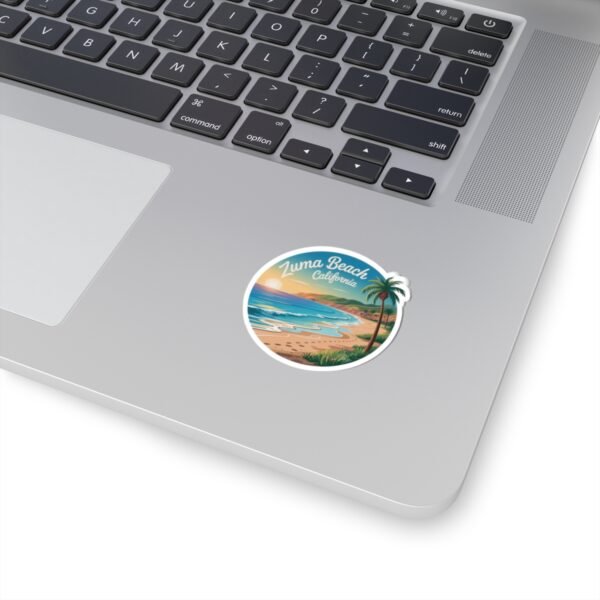 Zuma Beach California Sticker - Retro Sunset Beach Vinyl Decal, Coastal Aesthetic Travel Gift, Malibu Surf Vibes Decor