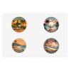 Ventura California Sticker Pack - Set of 4 Retro Coastal Travel Decals, Vintage Surf & Sunset Souvenir Stickers
