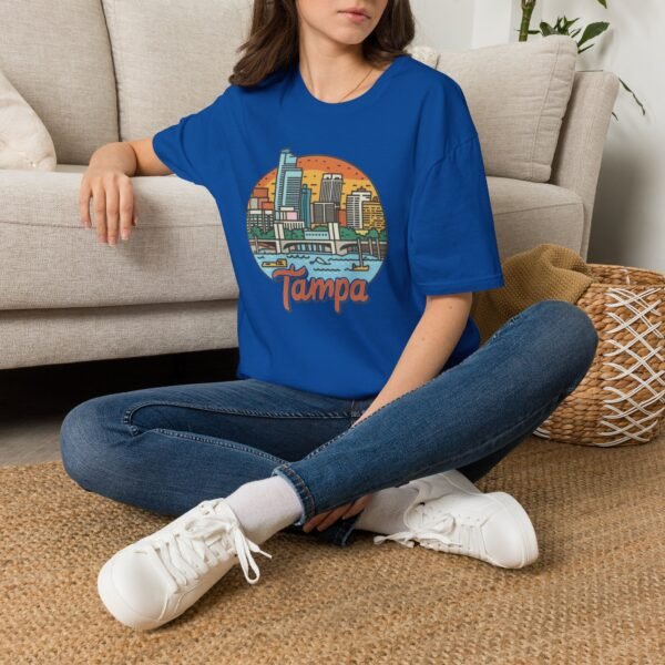Tampa Florida T-Shirt - Cityscape Sunset Tee, Tampa Skyline Shirt, Unisex Softstyle Gift for Travelers