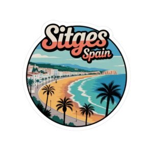 Sitges Spain Sticker - Retro Coastal Travel Decal, Mediterranean Beach Souvenir