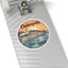 2750313936572127611_1200.jpeg Cadaqués Spain Pixel Art Sticker - Retro Sunset Coastal Village Design