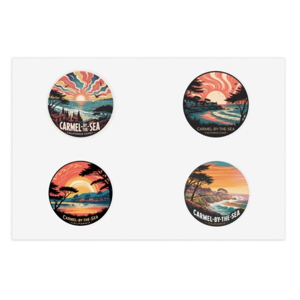 Carmel-by-the-Sea Sticker Sheets | Scenic Beach Decor, Travel Journal Accessories, Gift for Nature Lovers, Coastal Art, Souvenir Stickers