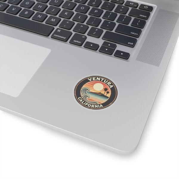 Stickers - Ventura California Beach Sunset Design - Coastal Vibes, Kiss-Cut Stickers, Laptop Decals, Water Bottle Stickers, Scrapbooking,