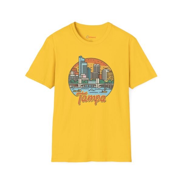 Tampa Florida T-Shirt - Cityscape Sunset Tee, Tampa Skyline Shirt, Unisex Softstyle Gift for Travelers