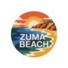 Zuma Beach California Sticker - Retro Sunset Coastal Vibes, Cool Round Vinyl Decal for Laptops & Bottles