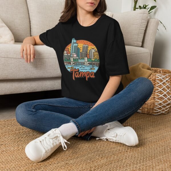 Tampa Florida T-Shirt - Cityscape Sunset Tee, Tampa Skyline Shirt, Unisex Softstyle Gift for Travelers