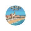 Sitges Spain Sticker - Pixel Art Coastal Travel Design, Retro Mediterranean Beach Souvenir