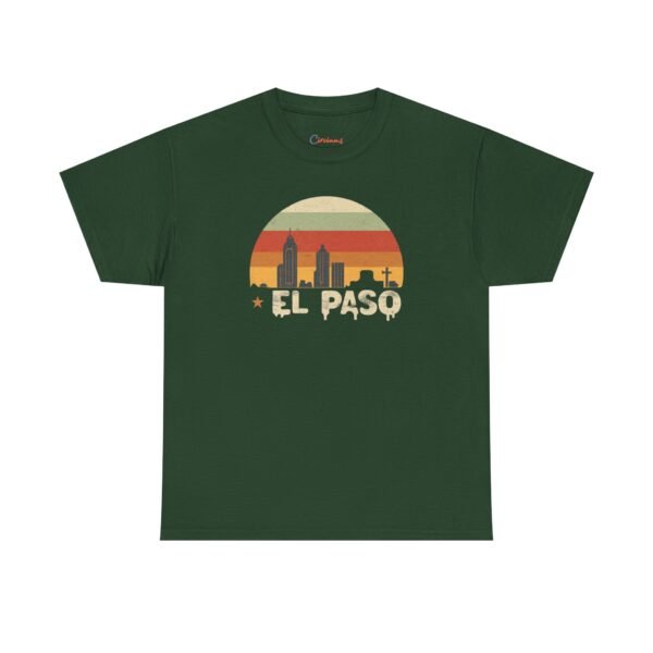 2976094679661413865_2048.jpeg El Paso, Texas | City center at sunset - Unisex Heavy Cotton Tee