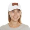 Sausalito California Hat - Square Leather Patch Baseball Cap with Pixel Art Coastal Design, Retro Travel Souvenir Dad Hat