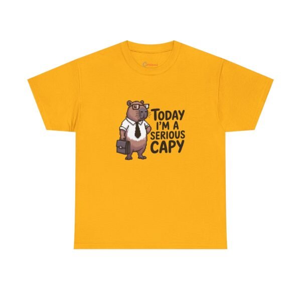 A Serious Capy T-Shirt - Funny Capybara Office Humor Tee - Retro Pixel Art Animal Shirt - Coworker Gift Idea