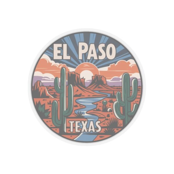 Desert Sunset Splendor Kiss-Cut Stickers, El Paso, Texas Decor, Cactus Sticker, Southwestern Gift, Scrapbooking Supplies, Laptop Decal